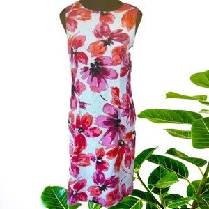 MARIO SERRANI ITALY floral sleeveless pencil dress with back zipper SIZE 12